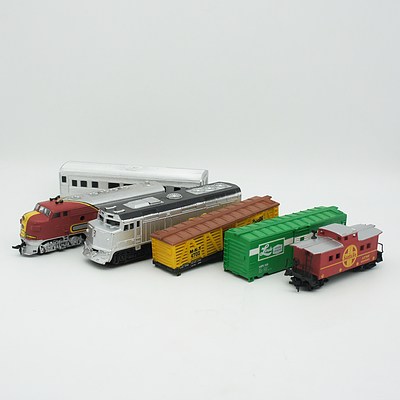 Group of Model Trains, Carriges and Track, Including Life-Like and Toy State