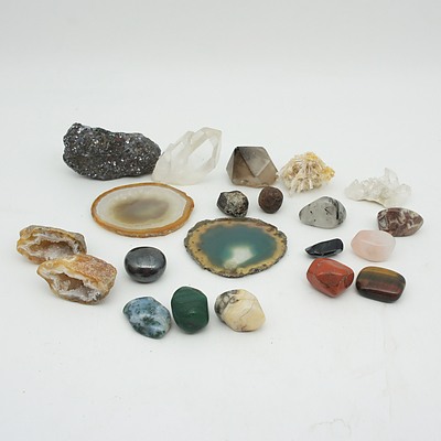 Group Polished, Cut and Uncut Gemstones