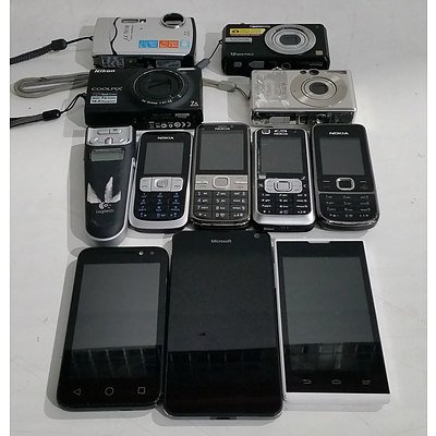 Bulk Lot of Assorted Mobile Phones and Cameras