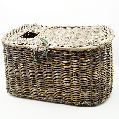 Vintage Wicker Fishing Basket