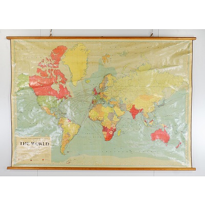 Vintage Wall Hanging World Map