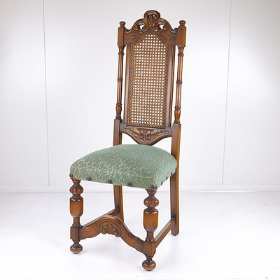 Jacobean Style Carved and Caned Chair