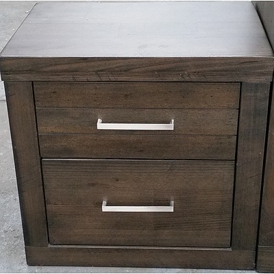 Six Drawer Tallboy and Two Bedside Tables