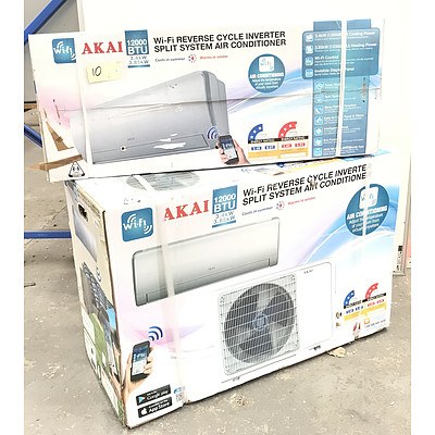 Akai 12000 BTU WiFi Reverse Cycle Inverter Split System Air Conditioner - RRP Over $800 - Brand New