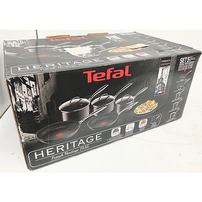 Tefal Heritage 5 Piece Titanium Cookset - RRP $599 - Brand New