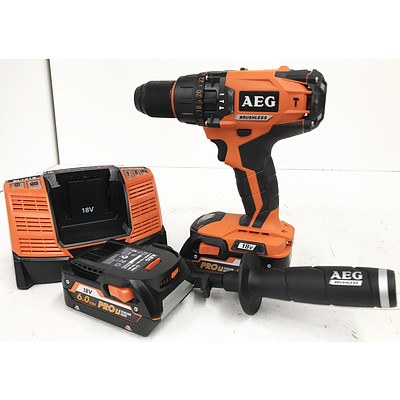 AEG 18V 6.0Ah Force Brushless Hammer Drill Kit - RRP $199 - Brand New