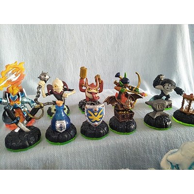 22 Skylander figures with portal of power, trading cards, sticker sheets and web codes
