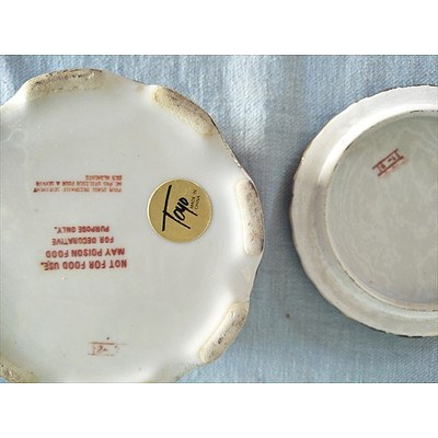 Toyo 4.5 inch (115mm) lidded ceramic trinket dish