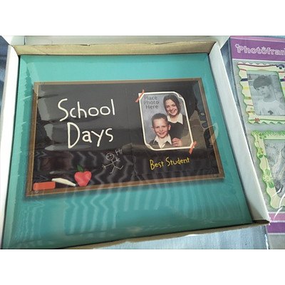 Scrapbooking accessories: School Days album, photo frames, stickers and stamps