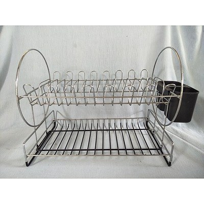 2 tier dishrack with cutlery basket and sink drainer with extendable handles