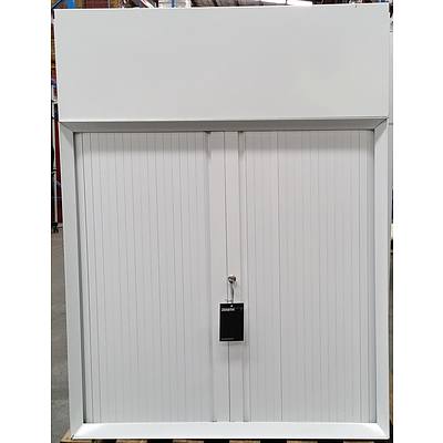 Ex-Display: Zenith Metal Tambour Storage Cabinet with Planter Box