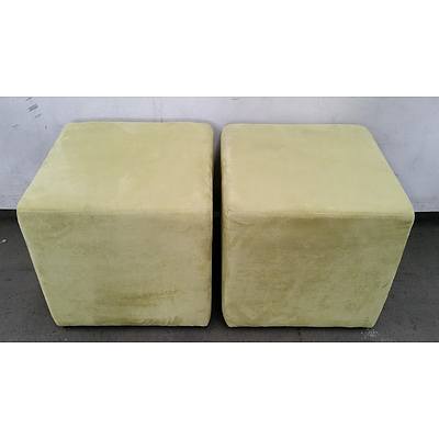 Microsuede Poufs - Lot of Two