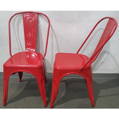 Retro Style Metal Chairs - Lot of Two