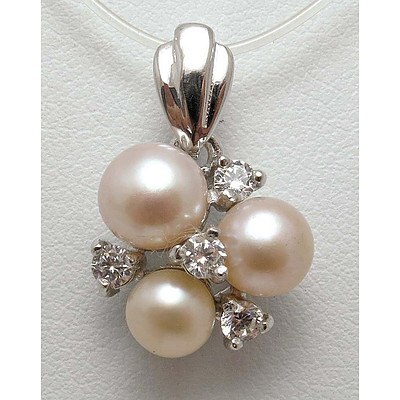 Sterling Silver Triple Pearl pendant
