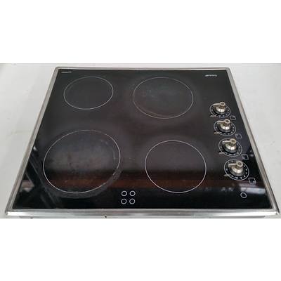 Smeg SA604 SS Four Hotplate Ceramic Cooktop