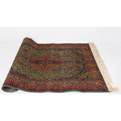 Machine Woven Persian Hall Runner and Two Religious Icon Offset Prints