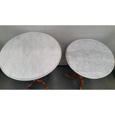 Marble Top Occasional Tables - Lot of Two