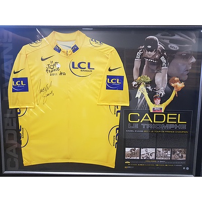Cadel Evans - Signed and Framed Tour de France Yellow Jersey.