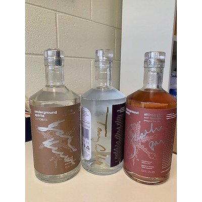 3 Bottles of Underground Spirits signed by Three Liberal Prime Ministers