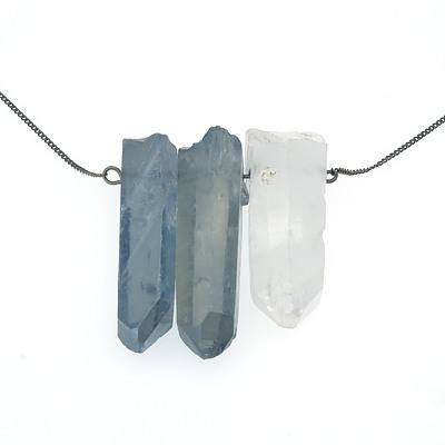 Necklace with Three Quartz Crystals