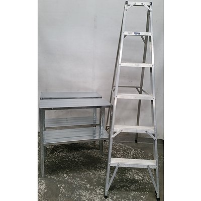 Bailey 1.7M Aluminium Step Ladder and Metal Shelving