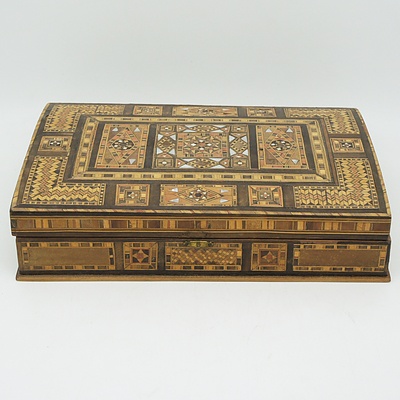 Indo Persian Marquetry and Shell Inlaid Jewellery Box