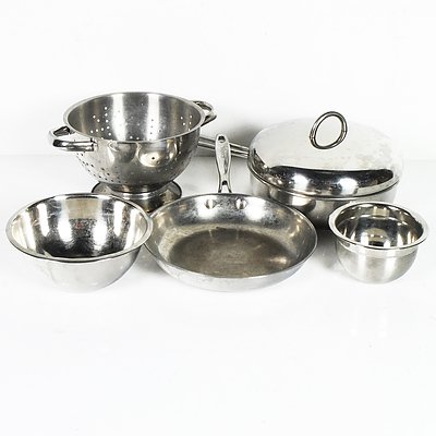 Bulk Lot of Kitchenware Including Pots, Pans and Utensils