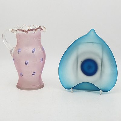 Two Art Glass Pieces Including a Vase and Display Bowl