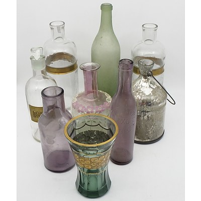 Mixed Lot of Coloured and Uncoloured Glass Vases