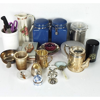 Mixed Lot of Indoor and Outdoor Homewares Including Cut Glass Items, Kitchenware, Garden Ornaments and More