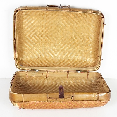 Asian Woven Suitcase