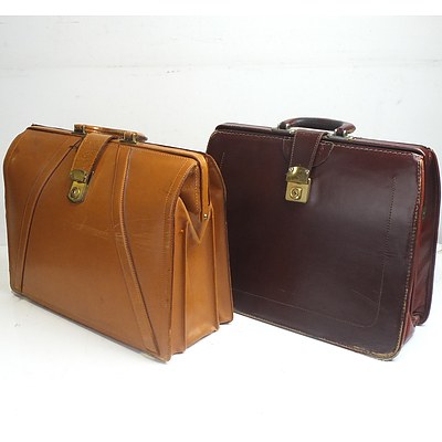 Two Vintage Leather Briefcases