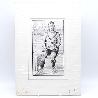 Print of A Seated Sports Figure
