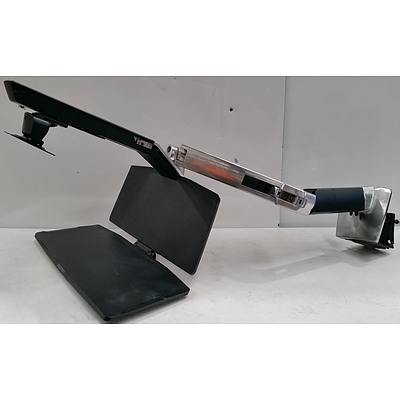 Ergotron WorkFit-A Dual Monitor Standing Desk Arm with Work Surface and Keyboard Platform