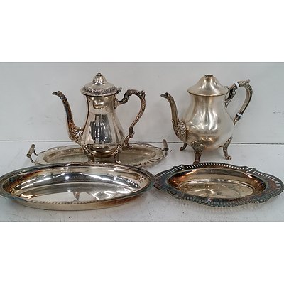Silver Plated Tray Tea Ware - Lot of Five