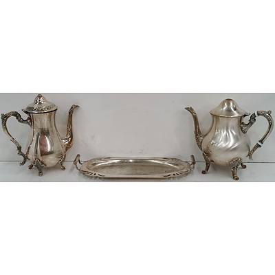 Silver Plated Tray Tea Ware - Lot of Five