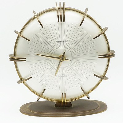 Mid Century German Europa 7 Jewel Mantle Clock