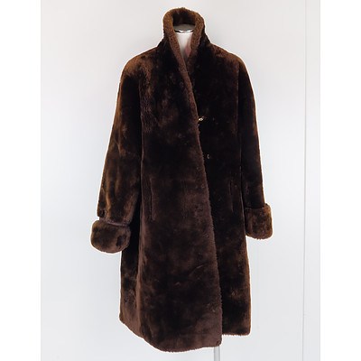 Faux Fur Ladies Three Quarter Length Coat