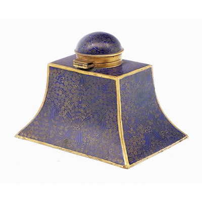 Good Chinese Cloisonne Enamel Inkwell, Early 20th Century