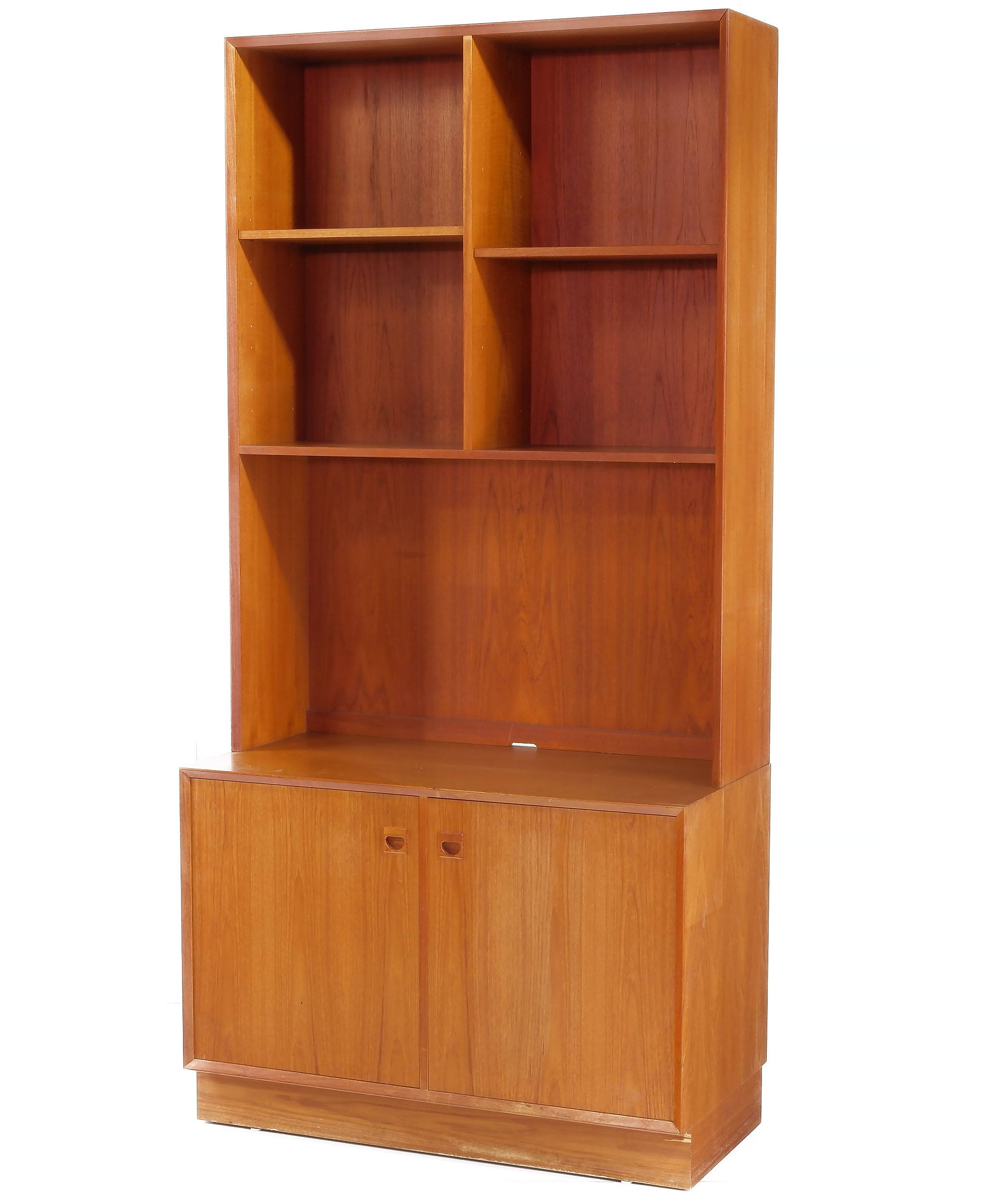 'Brouer Mobelfabrik Denmark Teak Bookcase Cabinet Designed by Erik Brouer'