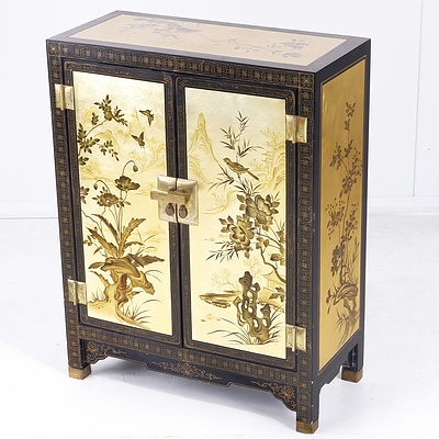 Contemporary Asian Lacquered Cabinet