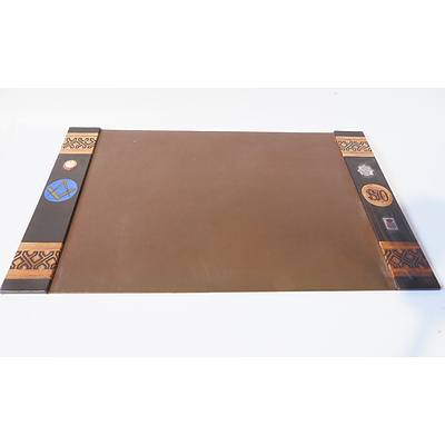 Desk Mat with Masonic and Military Badges
