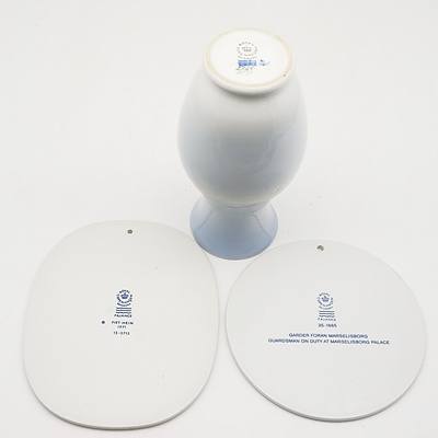 Royal Copenhagen Vase and Two Wall Plates