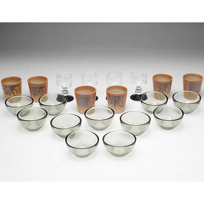 Group of Cut Crystal, Glass and Ceramic Glasses