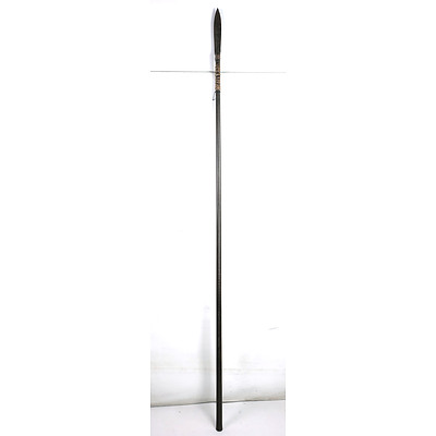Dayak Ironwood Blowpipe with Iron Spear Tip, Indonesia Early 20th Century