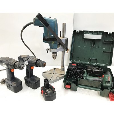 Powered & Cordless Drills with Drill Press