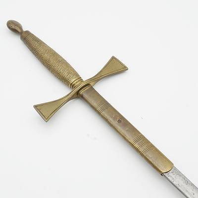 Masonic Sword with Steel and Brass Scabbard
