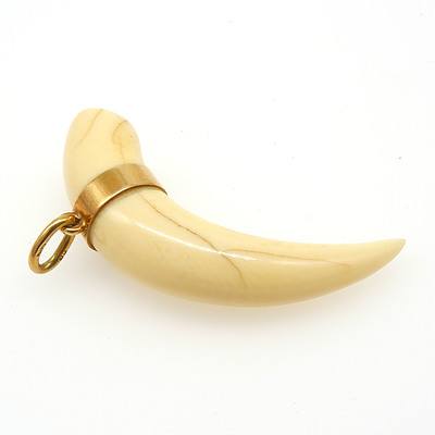 Ivory Pendant with 14ct Yellow Gold Mount