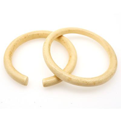 Two Carved Ivory Bangles