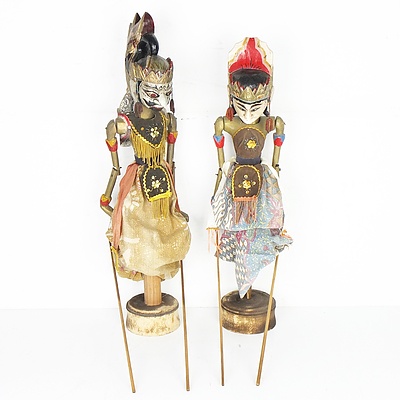 Two Indonesian Wayang Golek Puppets